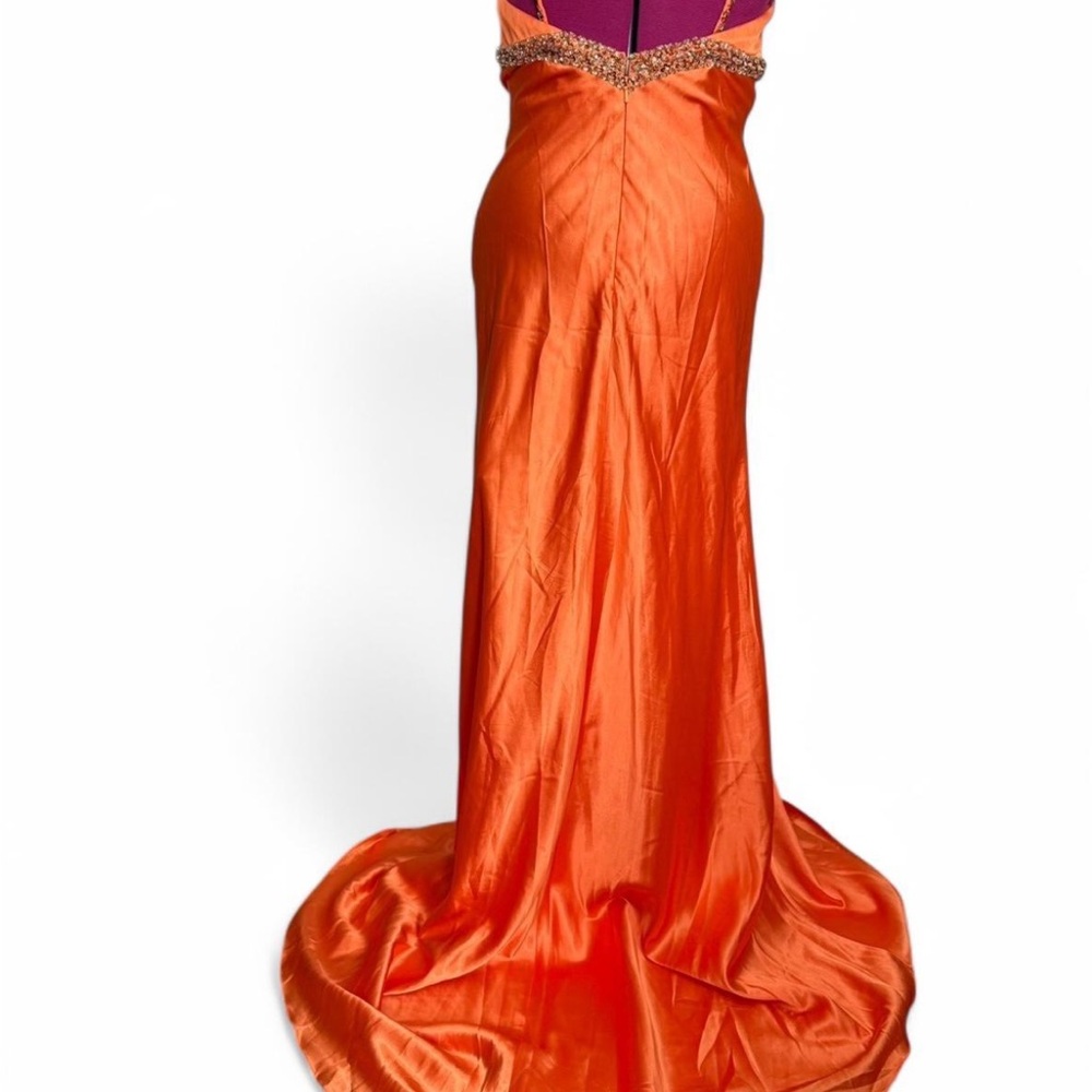 Orange Rhinstone Formal Dress - Picture 4 of 6